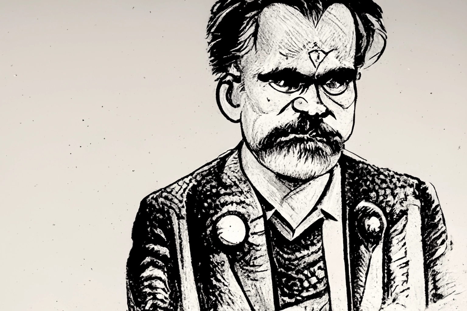 image of Friedrich Nietzsche standing there