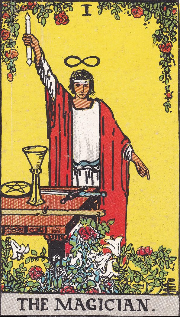 magician tarot showing as above so below concept